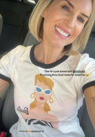 Barbie™ x Unique Vintage Barbie Icon Graphic Ringer Tee as seen on Sarah Jayne Dunn