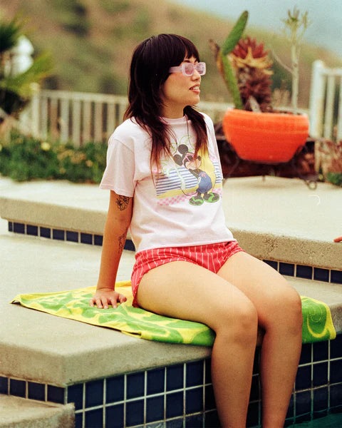 Junk Food Mickey Surf Flea Market Crop Top T-Shirt by Junk Food as seen on celebrities