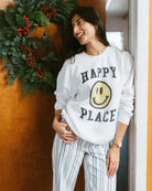 Junk Food Womens Happy Place Flea Market Fleece Sweater T-Shirt by Junk Food as seen on celebrities