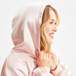 Shop Kitsch Kitsch Glazey Satin Hoodie in Blush online at Spoiled Brat