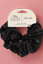 Kitsch & Mickey and Minnie Recycled Black Fabric Rhinestone Scrunchie Hair Band by Kitsch as seen on celebrities