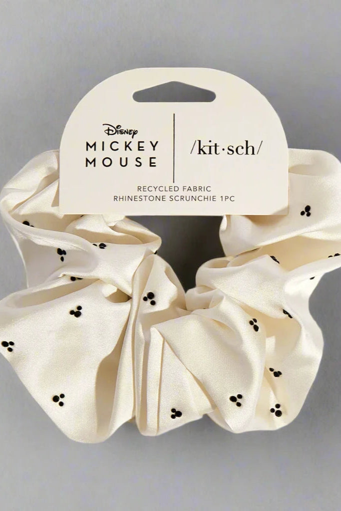 Kitsch & Mickey and Minnie Recycled Fabric Rhinestone Scrunchie Hair Band by Kitsch as seen on celebrities