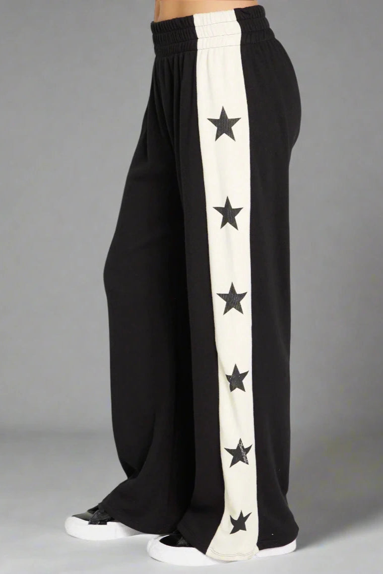 Lauren Moshi Tawny Stars Wide Leg Pants Sweatpants by Lauren Moshi as seen on celebrities