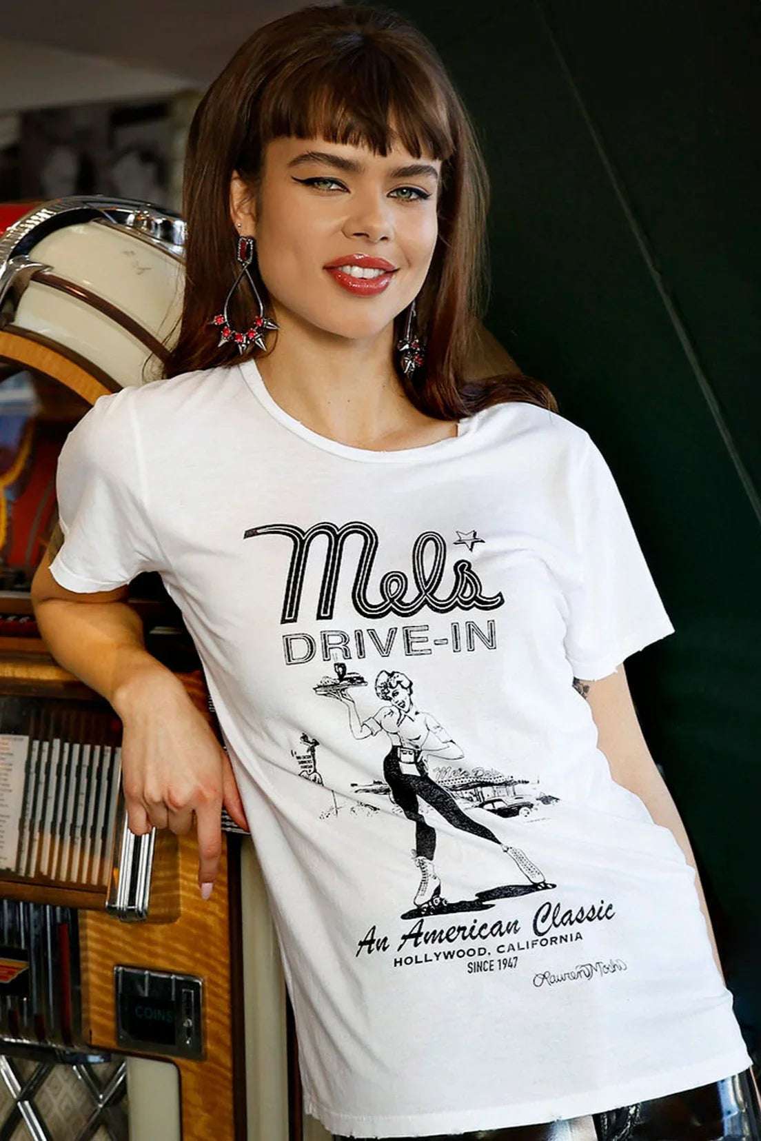 Lauren Moshi Wolf Mels Drive-In T-Shirt T-Shirt by Lauren Moshi as seen on celebrities