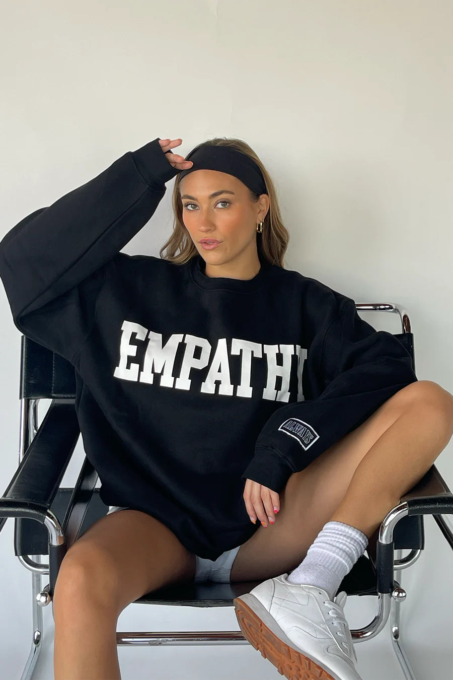 Mayfair Empathy Always® Charcoal Crewneck Sweater as seen on Bella Hadid