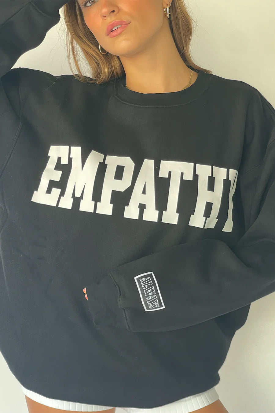 Mayfair Empathy Always® Charcoal Crewneck Sweater as seen on Bella Hadid