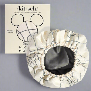 Mickey/ Minnie x Kitsch Satin Lined Flexi Shower Cap - Mickey Maze