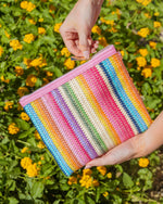 Shop Packed Party Packed Party Bring On The Fun Luxe Woven Rainbow Everything Pouch Bag online at Spoiled Brat