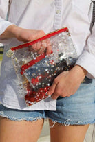 Packed Party Spirit Squad Rally Red Confetti Everything Pouch Clutch Bag by Packed Party as seen on celebrities