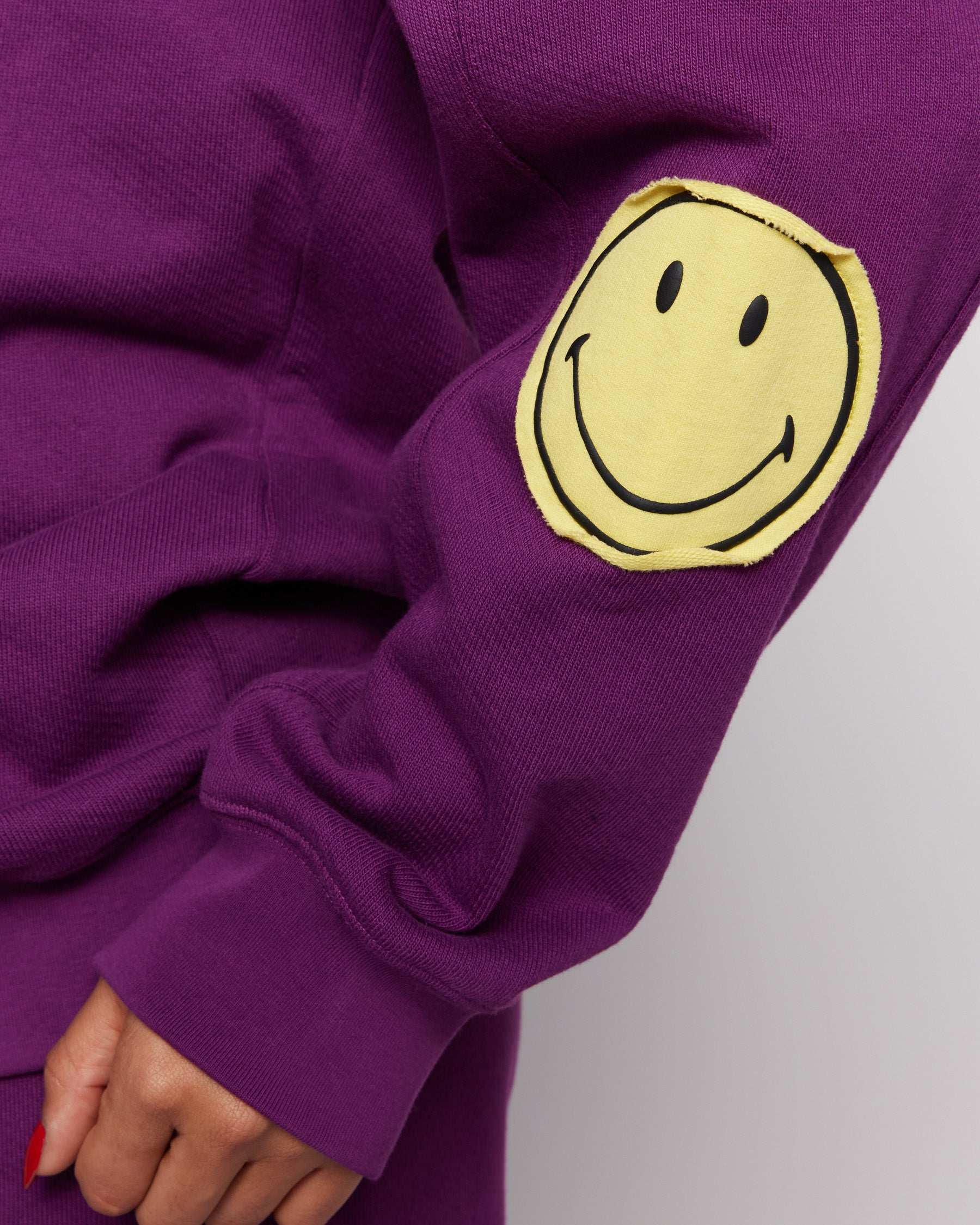 Samii Ryan Smiley® Purple Oversized Hoodie Hooded Sweatshirt by Samii Ryan as seen on celebrities