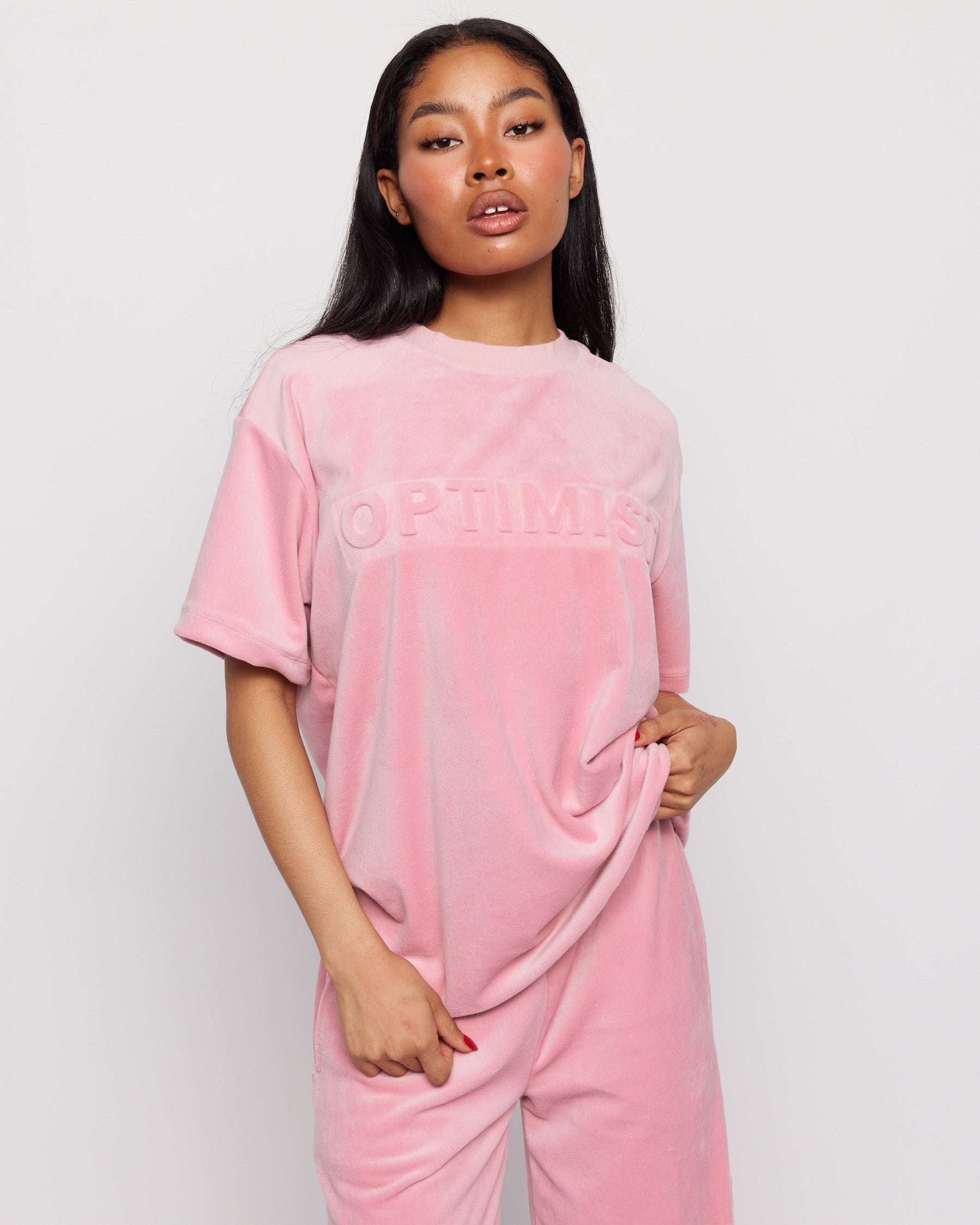 Samii Ryan Optimist Velour T-Shirt T-Shirts by Samii Ryan as seen on celebrities