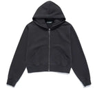 Samii Ryan Black Stone Wash Zip-Up Hoodie Hooded Sweatshirt by Samii Ryan as seen on celebrities