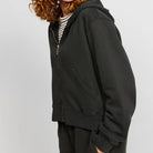 Samii Ryan Black Stone Wash Zip-Up Hoodie Hooded Sweatshirt by Samii Ryan as seen on celebrities
