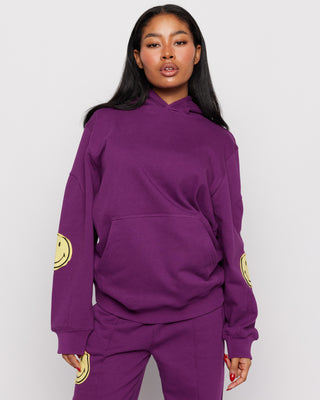 Samii Ryan Smiley® Purple Oversized Hoodie