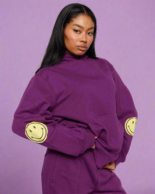 Shop Samii Ryan Smiley® Purple Oversized Hoodie Online