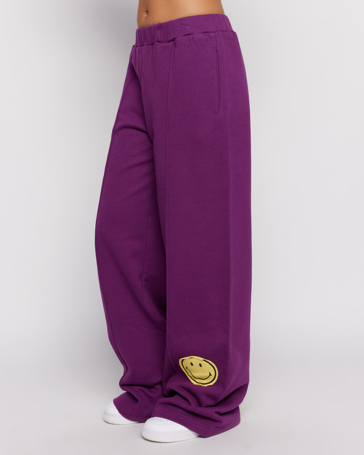 Shop Samii Ryan Samii Ryan Smiley® Straight Leg Purple Jogger Pants online at Spoiled Brat