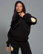 Shop Samii Ryan Samii Ryan Smiley® Black Oversized Hoodie online at Spoiled Brat