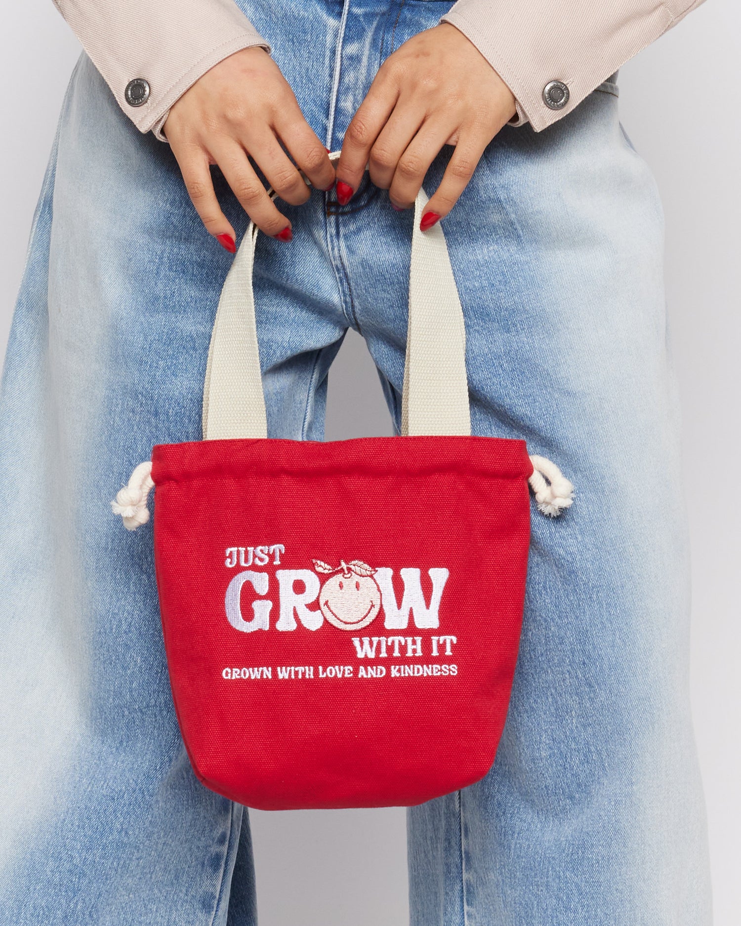 Shop Samii Ryan Samii Ryan x Smiley® Just Grow With It Bucket Bag online at Spoiled Brat