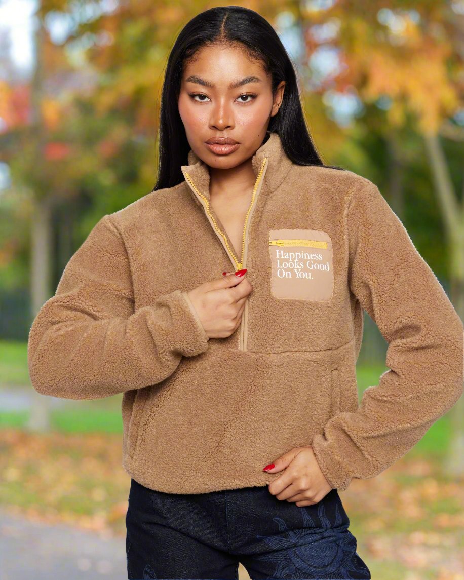 Shop Samii Ryan Samii Ryan Smiley® Sunshine Sherpa Jacket online at Spoiled Brat