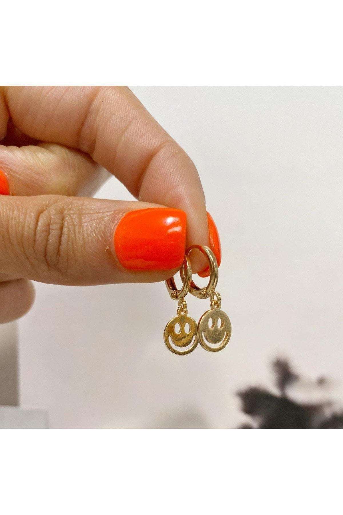 Bracha Smiley Huggies Gold Hoop Earrings Earrings by Bracha as seen on celebrities