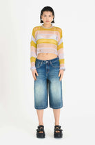 The Ragged Priest Dirty Wash Atomic Jorts Shorts Shorts by The Ragged Priest as seen on celebrities