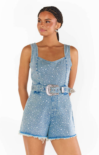 Shop Show Me Your Mumu Spears Crystal Embellished Romper - Premium Romper from Show Me Your Mumu Online now at Spoiled Brat 