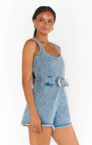 Shop Show Me Your Mumu Spears Crystal Embellished Romper - Premium Romper from Show Me Your Mumu Online now at Spoiled Brat 