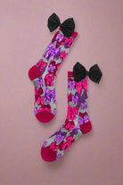 Sock Candy Big Bow Energy Black Sheer Crew Sock Socks by Sock Candy as seen on celebrities