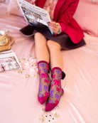 Sock Candy Big Bow Energy Black Sheer Crew Sock Socks by Sock Candy as seen on celebrities