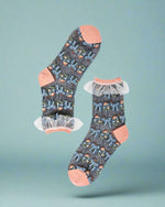 Shop Sock Candy Sock Candy Floral Bow Ruffle Black Sheer Ankle Sock online at Spoiled Brat