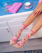 Sock Candy Retro Sweets Sheer Crew Sock Socks by Sock Candy as seen on celebrities