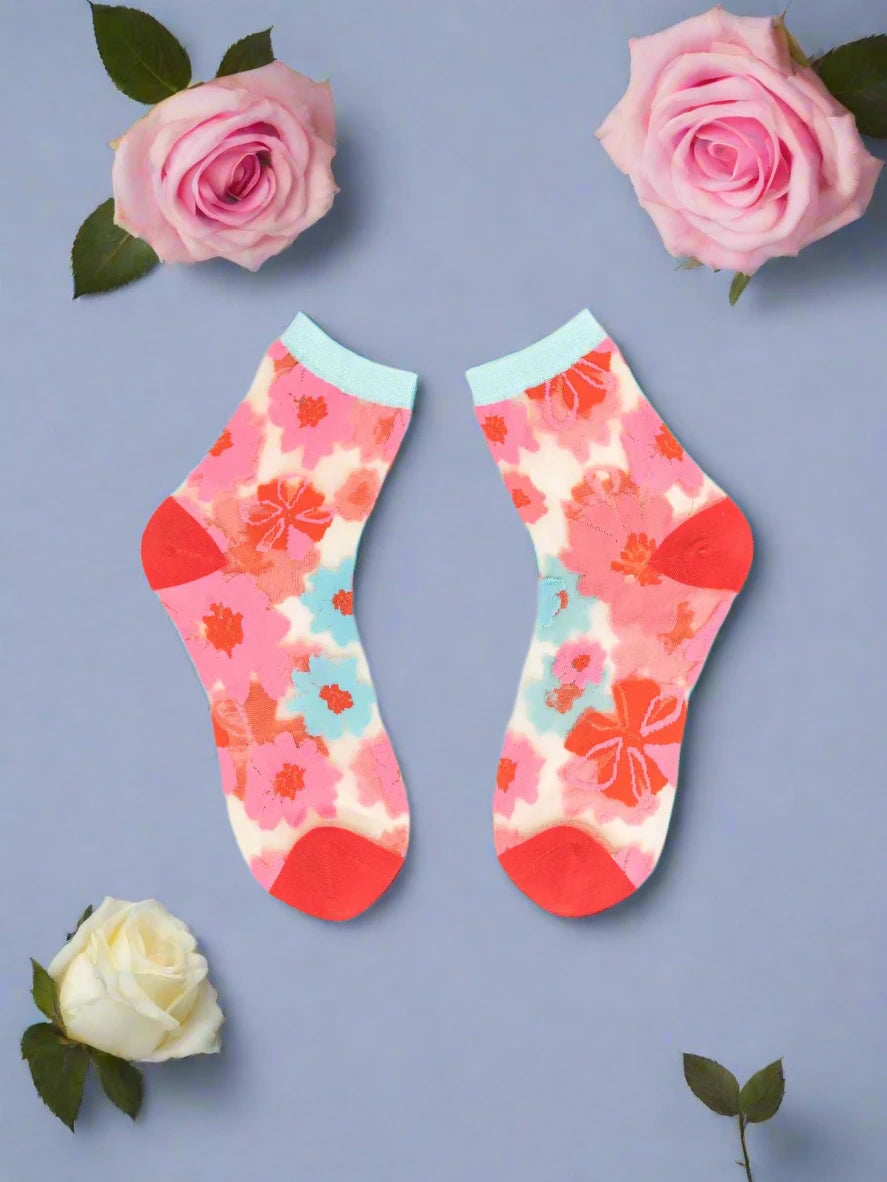 Shop Sock Candy Sock Candy Ribbon Roses Sheer Ankle Sock online at Spoiled Brat