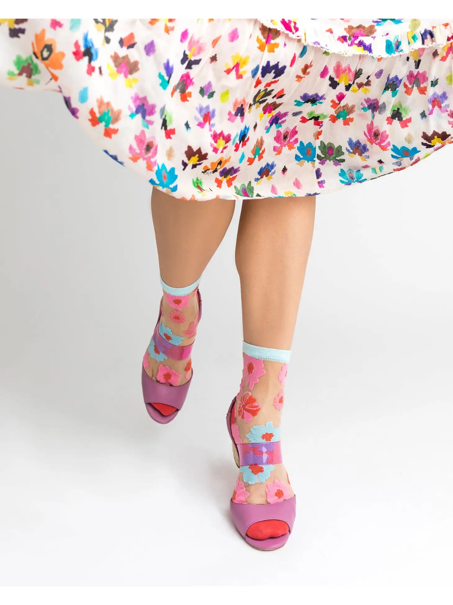 Shop Sock Candy Sock Candy Ribbon Roses Sheer Ankle Sock online at Spoiled Brat