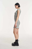 The Ragged Priest Astral Metallic Silver Mini Dress Mini Dress by The Ragged Priest as seen on celebrities