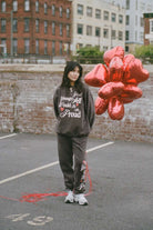 The Mayfair Group Your Younger Self Charcoal Sweatpants Sweatpants by The Mayfair Group as seen on celebrities