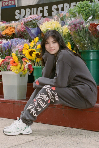 Shop The Mayfair Group Your Younger Self Charcoal Sweatpants - Spoiled Brat  Online
