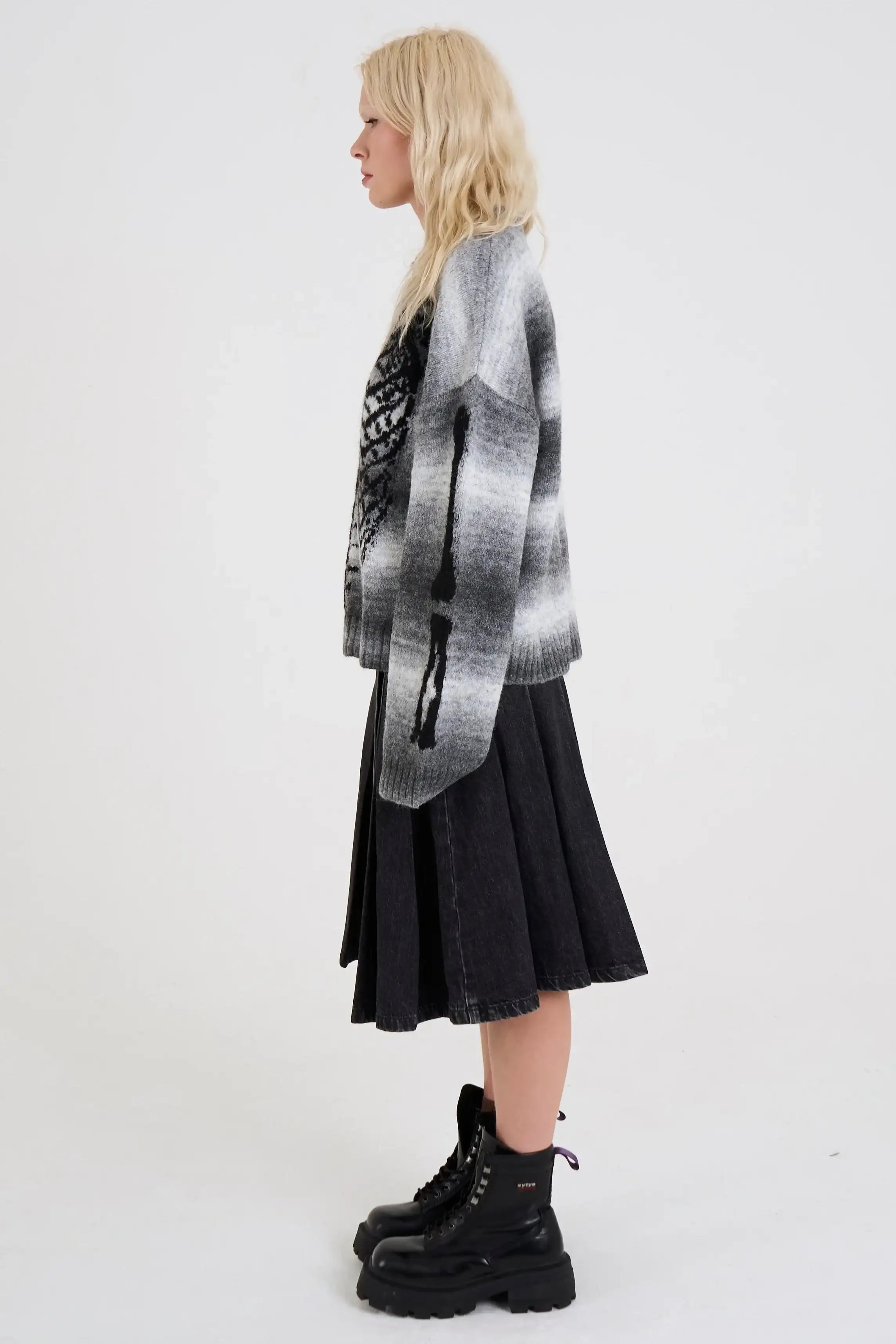 The Ragged Priest Bare Spacedye Skeleton Knit Jumper