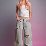 The Ragged Priest Pink Wash Distressed Release Jeans Boyfriend Jeans by The Ragged Priest as seen on celebrities
