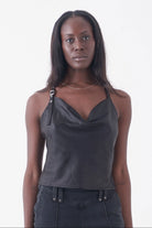 The Ragged Priest Raven Satin Chain Cami Top