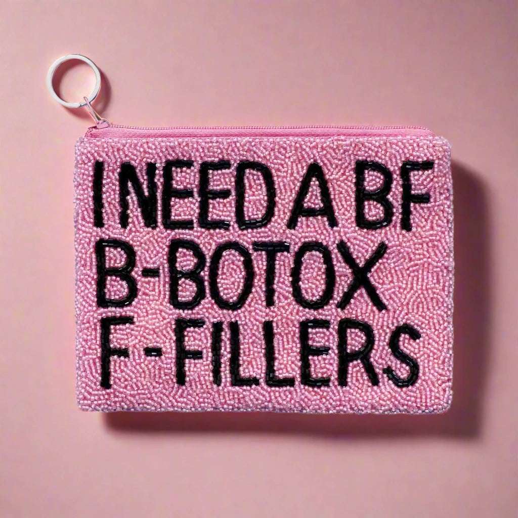 Tiana Designs Hand Beaded I Need a BF Coin Purse Purse by Tiana New York as seen on celebrities