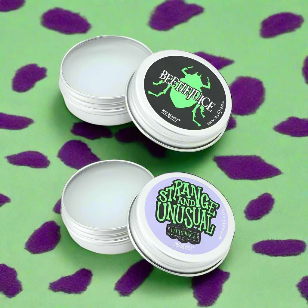 Warner Brothers Beetlejuice Lip Balm Duo Lip Balm by Mad Beauty as seen on celebrities