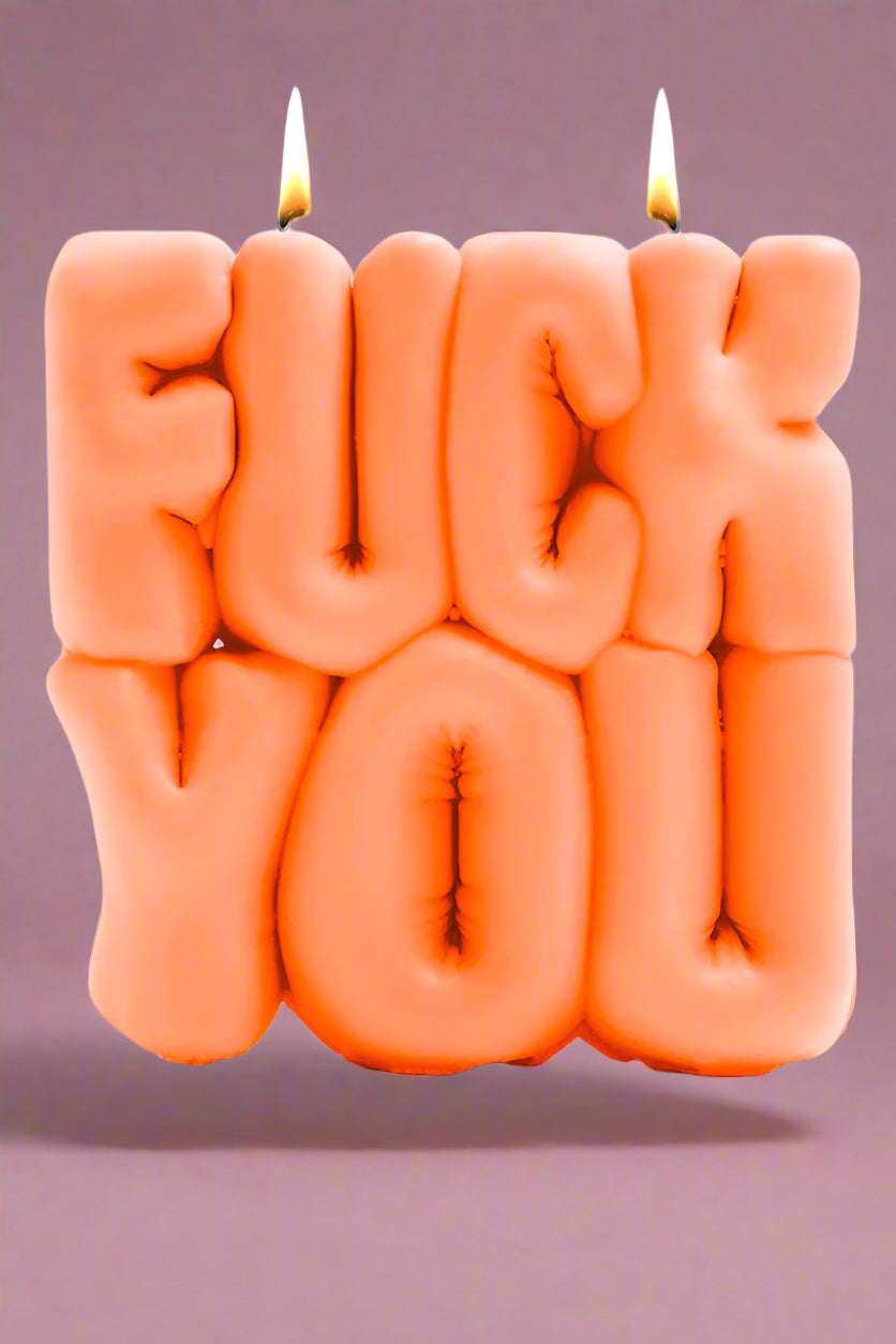 Wavey Casa FUCK You Orange Puffer Candle Candles by Wavey Casa as seen on celebrities