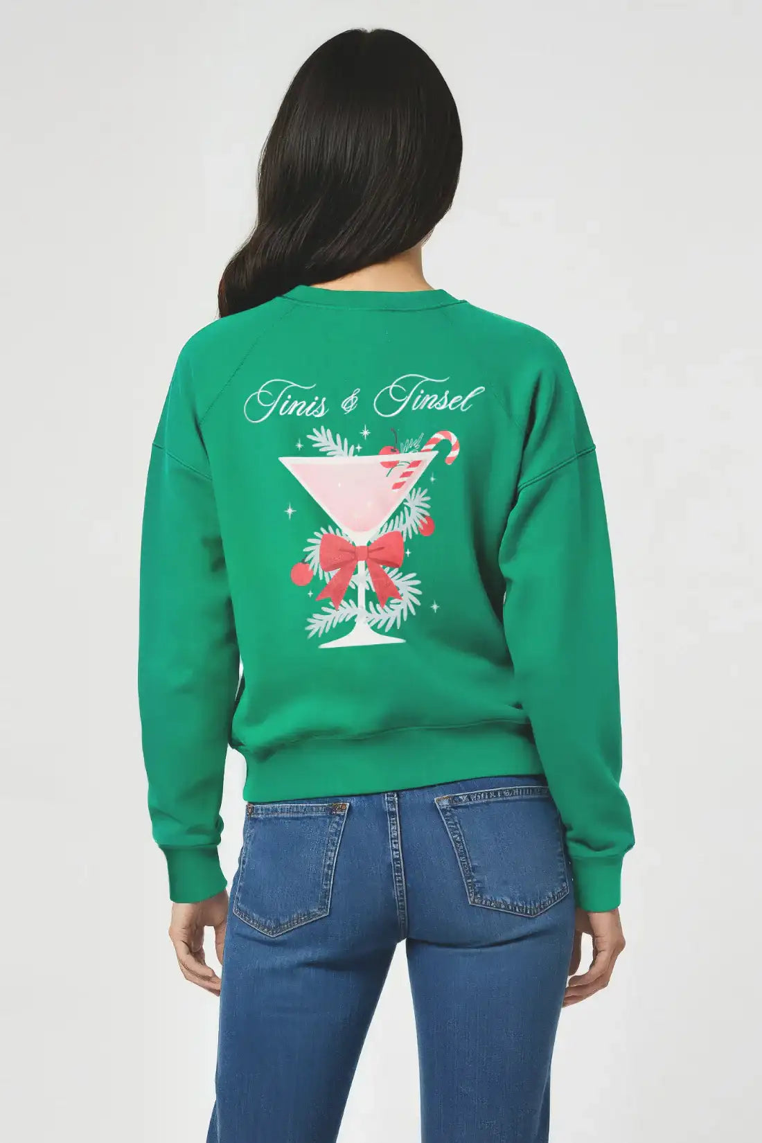 Wildfox Christmas Tinis & Tinsel Keely Raglan Sweatshirt