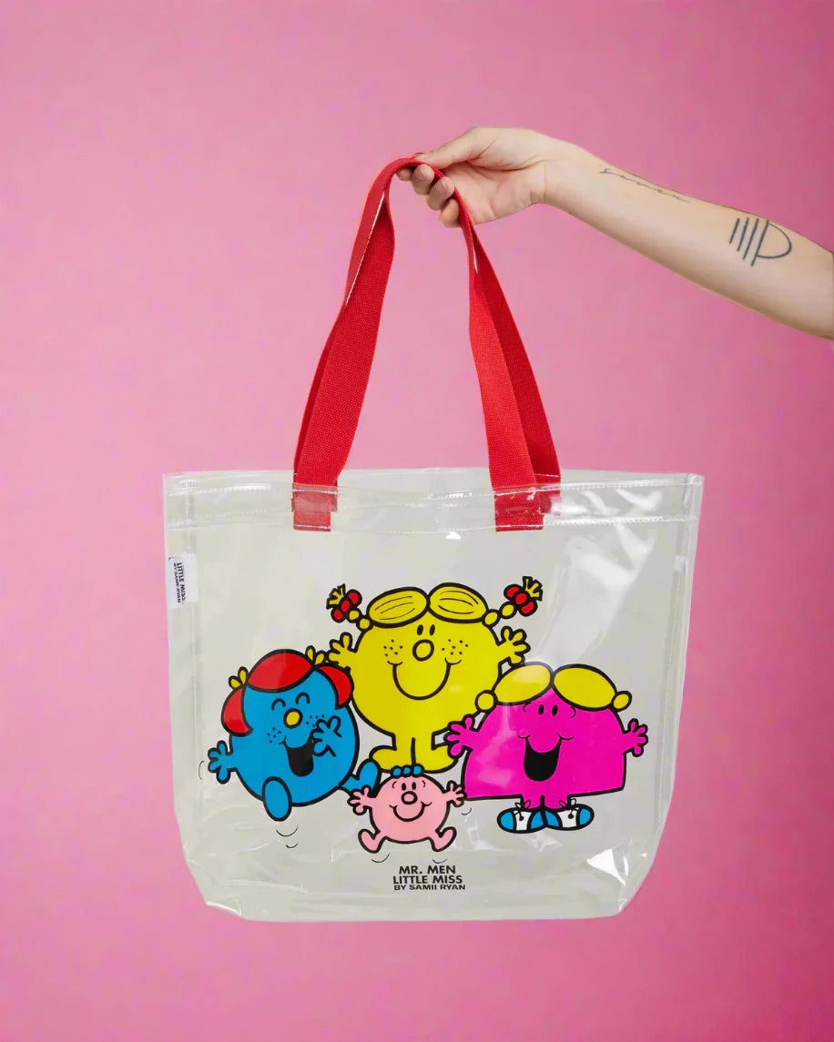 Shop Samii Ryan Samii Ryan x Mr Men Happy Gals Clear Tote Bag online at Spoiled Brat