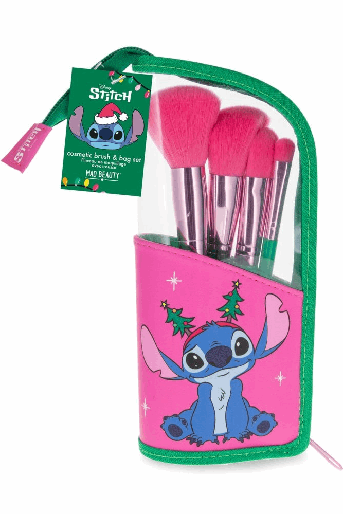 Disney Stitchmas Cosmetic Brush & Bag Set