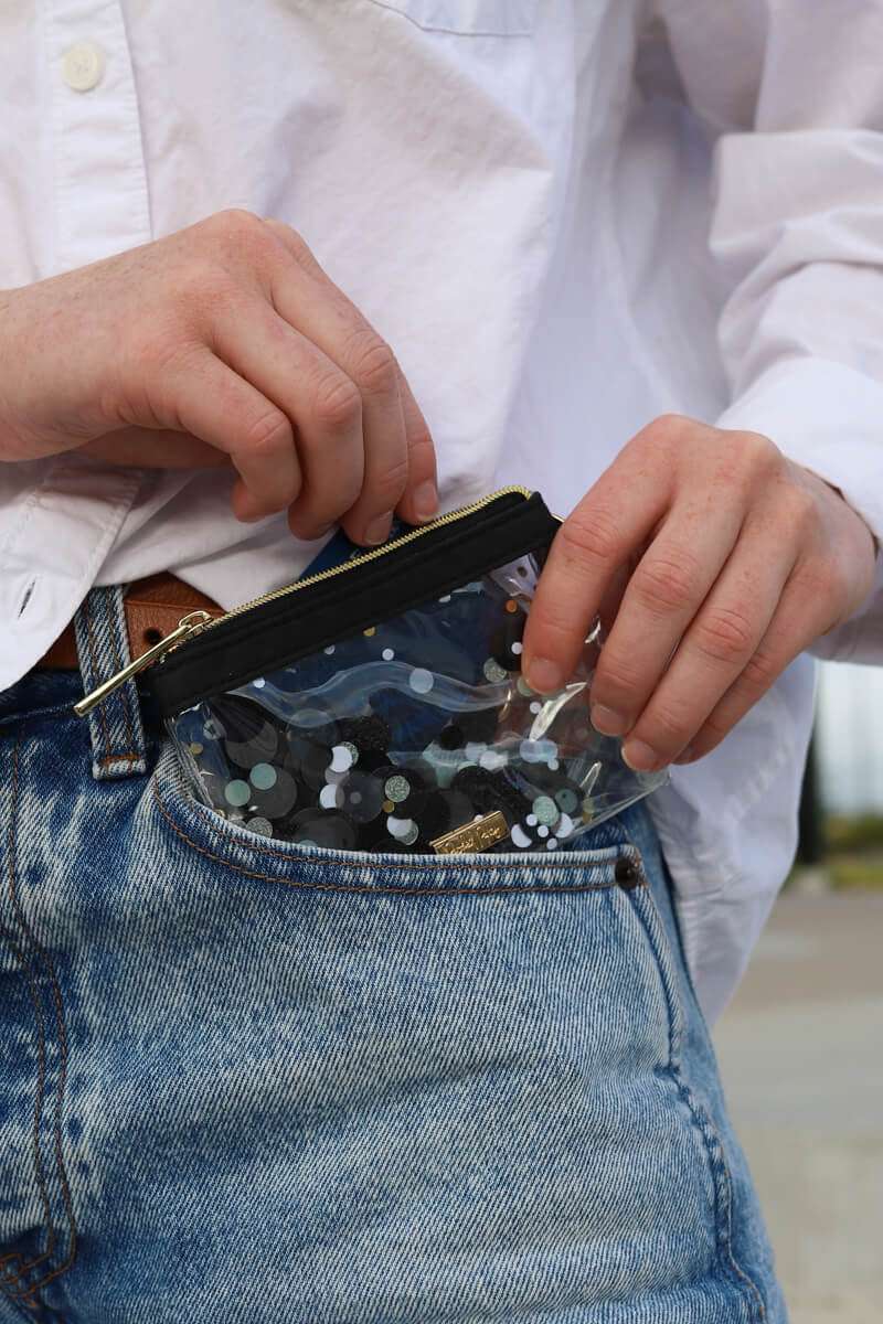 Shop Packed Party Packed Party Spirit Squad Blackout Black Keychain Purse Purse for women – premium loungewear and festival fashion at Spoiled Brat