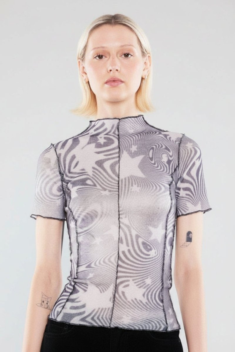 Shop Basic Pleasure Mode Basic Pleasure Mode Supernova Star Tee T-Shirt for women – premium loungewear and festival fashion at Spoiled Brat