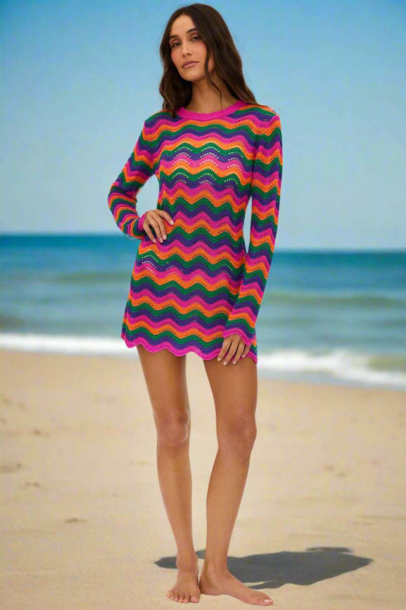 Beach Libbi Crochet Mini Dress by Beach Riot – Dress – Multicolor | Spoiled Brat UK