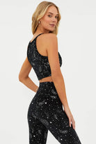 Shop Beach Riot Beach Riot Anna Shooting Stars Gym Bra Top as seen on Malin Andersson Crop Top for women – premium loungewear and festival fashion at Spoiled Brat