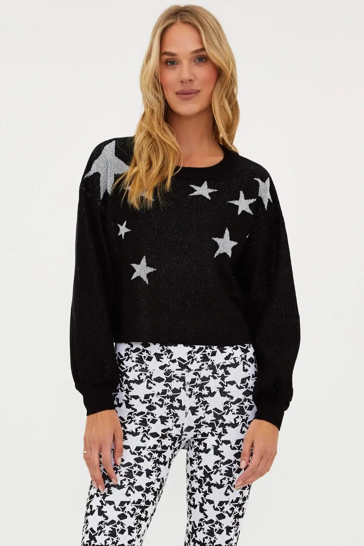 Shop Beach Riot Beach Riot Ava Silver Star Sweater as seen on Malin Andersson Sweater for women – premium loungewear and festival fashion at Spoiled Brat